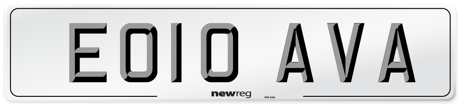 EO10 AVA Number Plate from New Reg